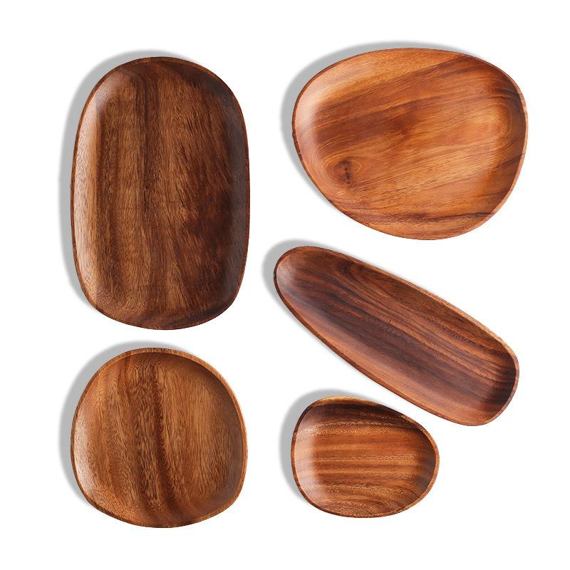American Irregular Walnut Serving Plates - Plates - YALA LIFE