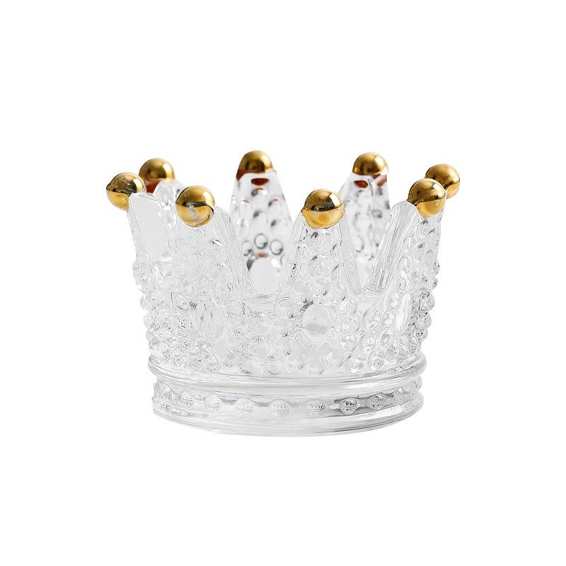 Crown Glass Candle Holder - Decor - Yala Life