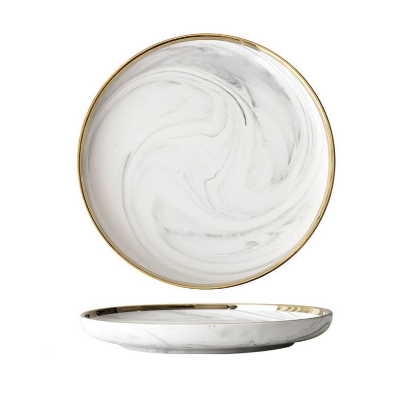 Marbleized Gold Rim Dinnerware - Dinnerware - Yala Life