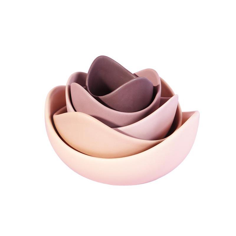 Morandi Lotus Stacked Bowl Set - Bowls - YALA LIFE