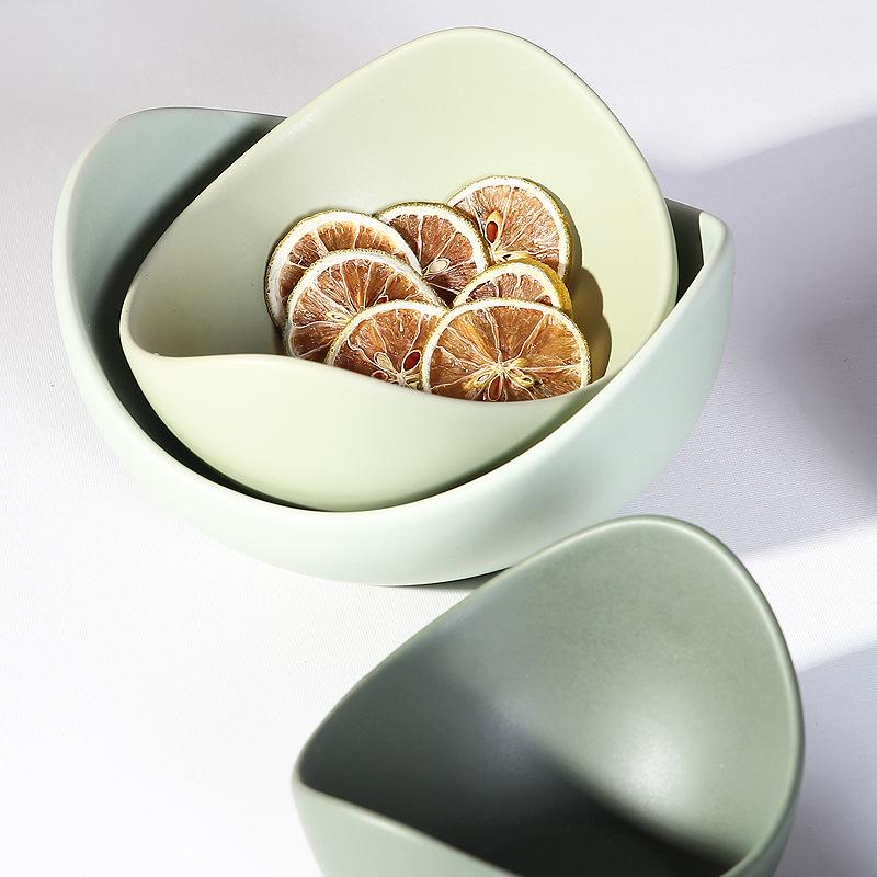 Morandi Lotus Stacked Bowl Set - Bowls - YALA LIFE