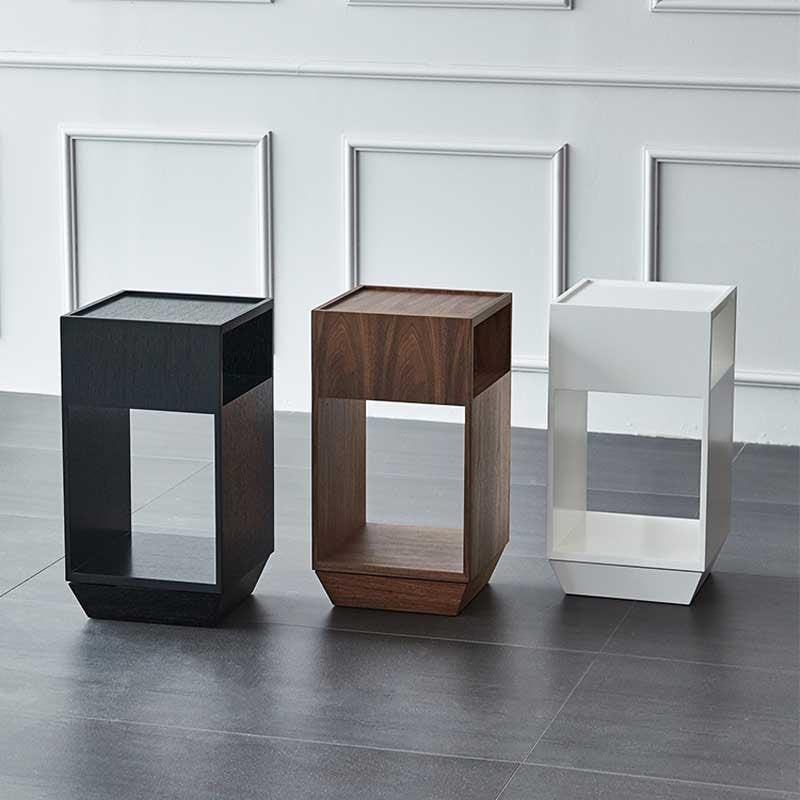 Morein Square Rotating Storage End Table - End Tables - YALA LIFE
